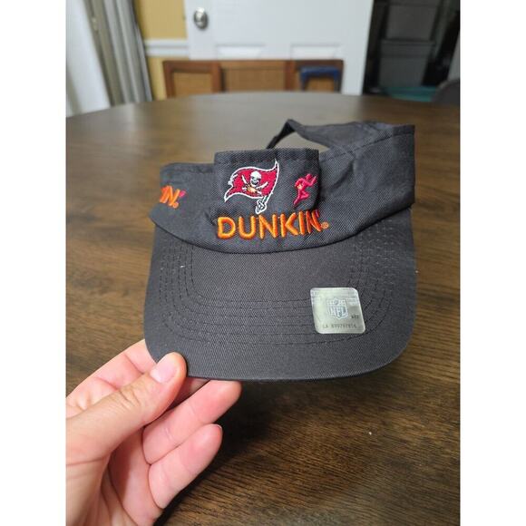 Dunkin Donuts Tampa Bay Buccaneers Black Visor Hat Adjustable - Picture 13 of 16